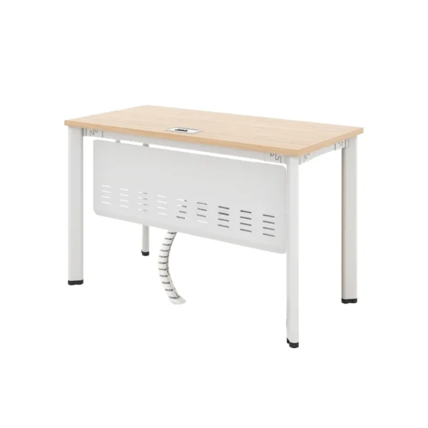 Bàn làm việc chân sắt Oval mặt gỗ hiện đại OVALYS