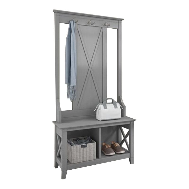 GHẾ BENCH KÈM MẮC TREO ĐỒ KEYWEST MÀU XÁM